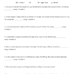 Potential Energy And Kinetic Energy Worksheet Answers Db excel