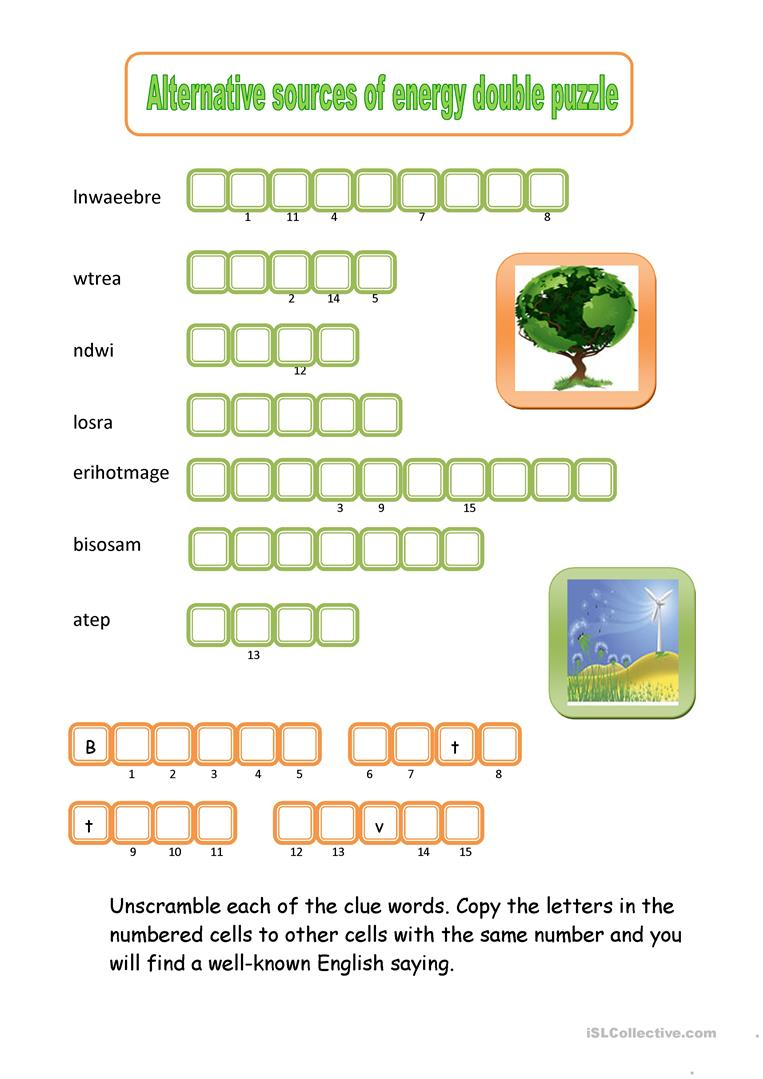 Printable Energy Puzzle Printable Crossword Puzzles