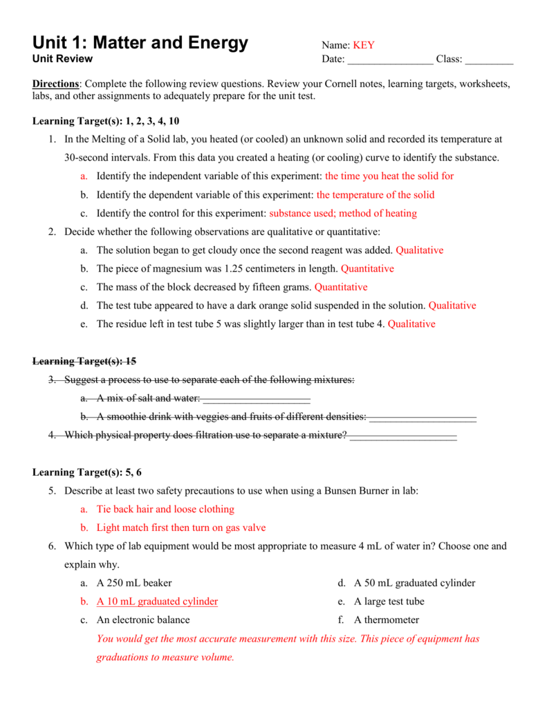 Properties Of Matter Test Answer Key PROPDCRO