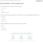 Quiz Worksheet Earth s Energy Sources Study