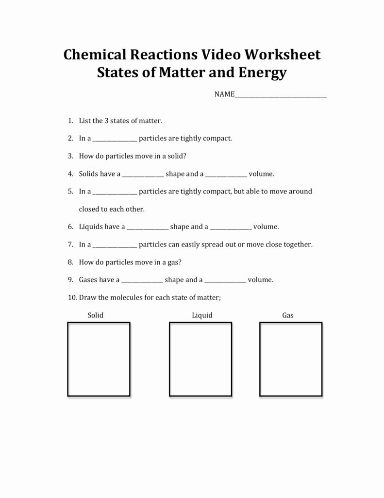 Rates Of Reactions Worksheet