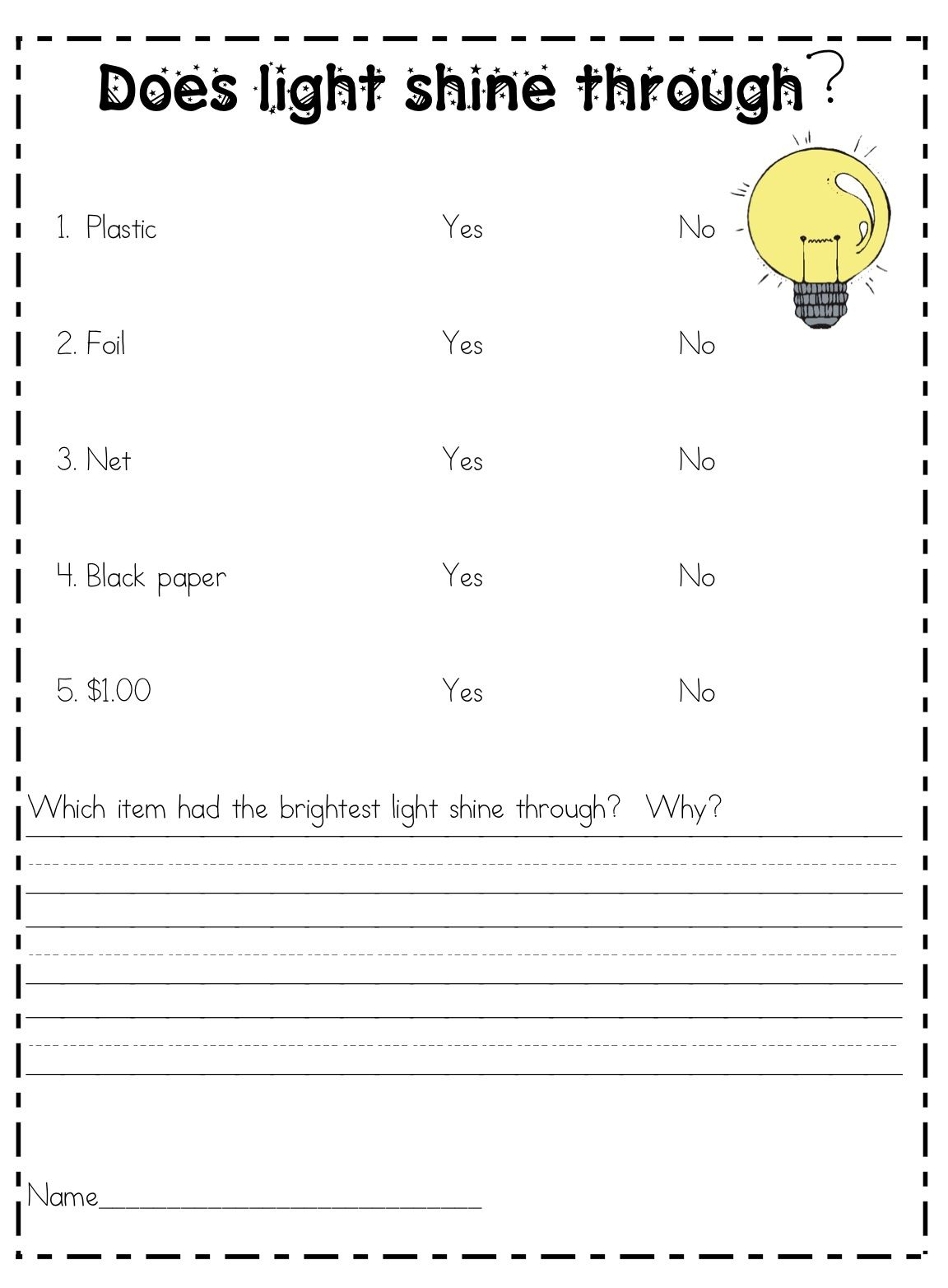 Reflection And Refraction Worksheet