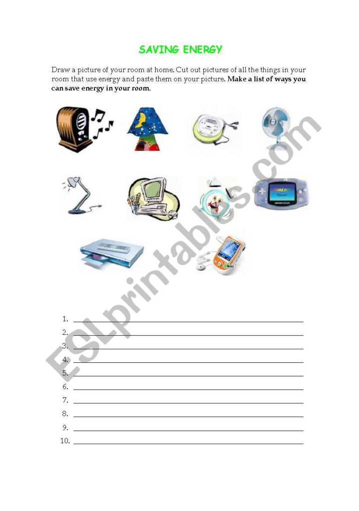 Saving Energy ESL Worksheet By Luxi