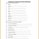 Section 3 Reinforcement Writing Formulas And Naming Compounds Worksheet