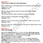 Selina Concise Physics Class 8 ICSE Solutions Chapter 4 Energy NCERT MCQ