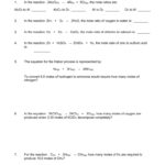 Stoichiometry Worksheet 2 1