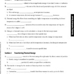 Thermal Energy Note Taking Worksheet Answers Db excel
