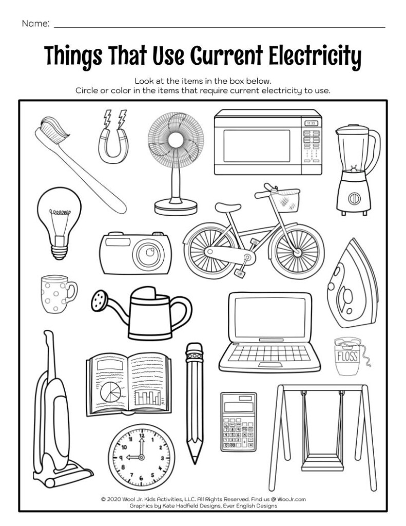 Things That Use Current Electricity Coloring Page Woo Jr Kids 