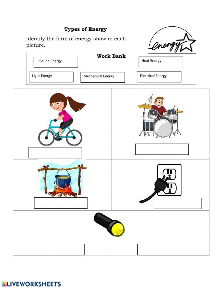 Types Of Energy Interactive Worksheet Science Worksheets Energy 