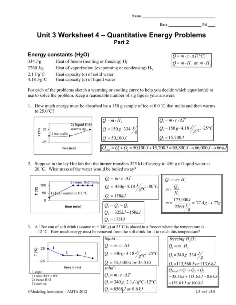 Unit 3 Worksheet 3 Quantitative Energy Problems Answers Db excel