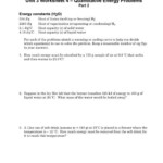 Unit 3 Worksheet 4 Quantitative Energy Problems