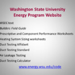 Washington State Energy Code Worksheet