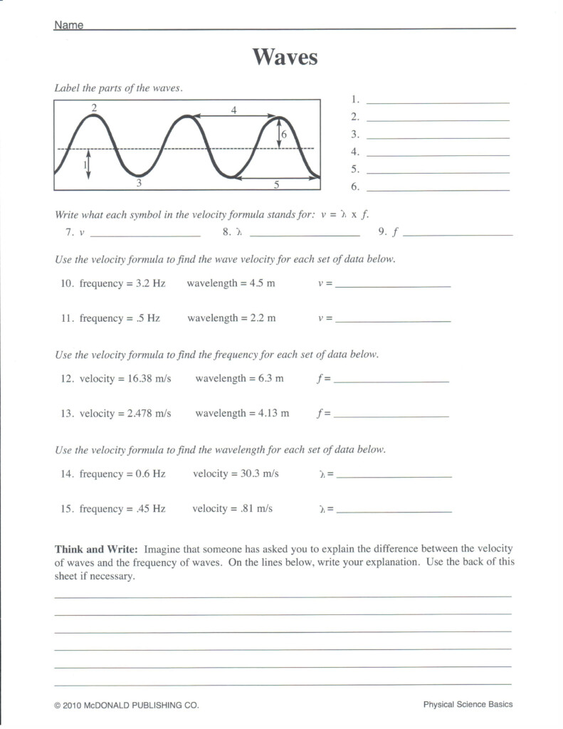  Waves And Energy Worksheet Free Download Qstion co