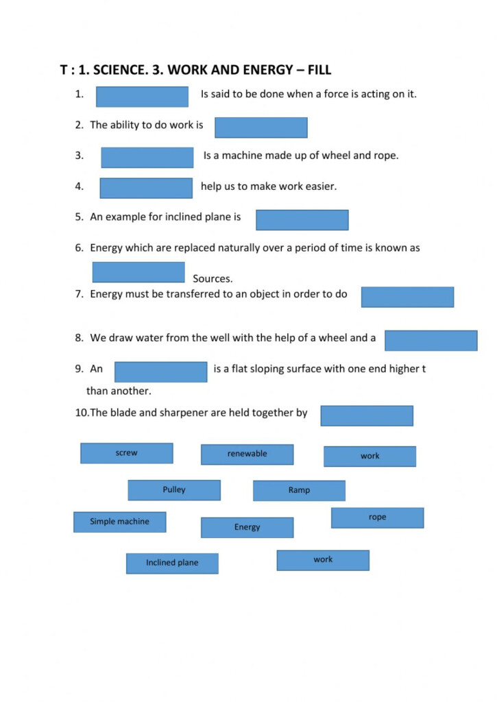 Work Power And Energy Worksheet