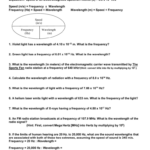 Worksheet Frequency wavelength Energy